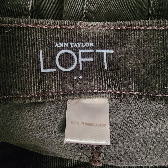 Ann Taylor Loft Pants Womens Size 8 Modern Skinny Green Corduroy with Pockets - Picture 3 of 6